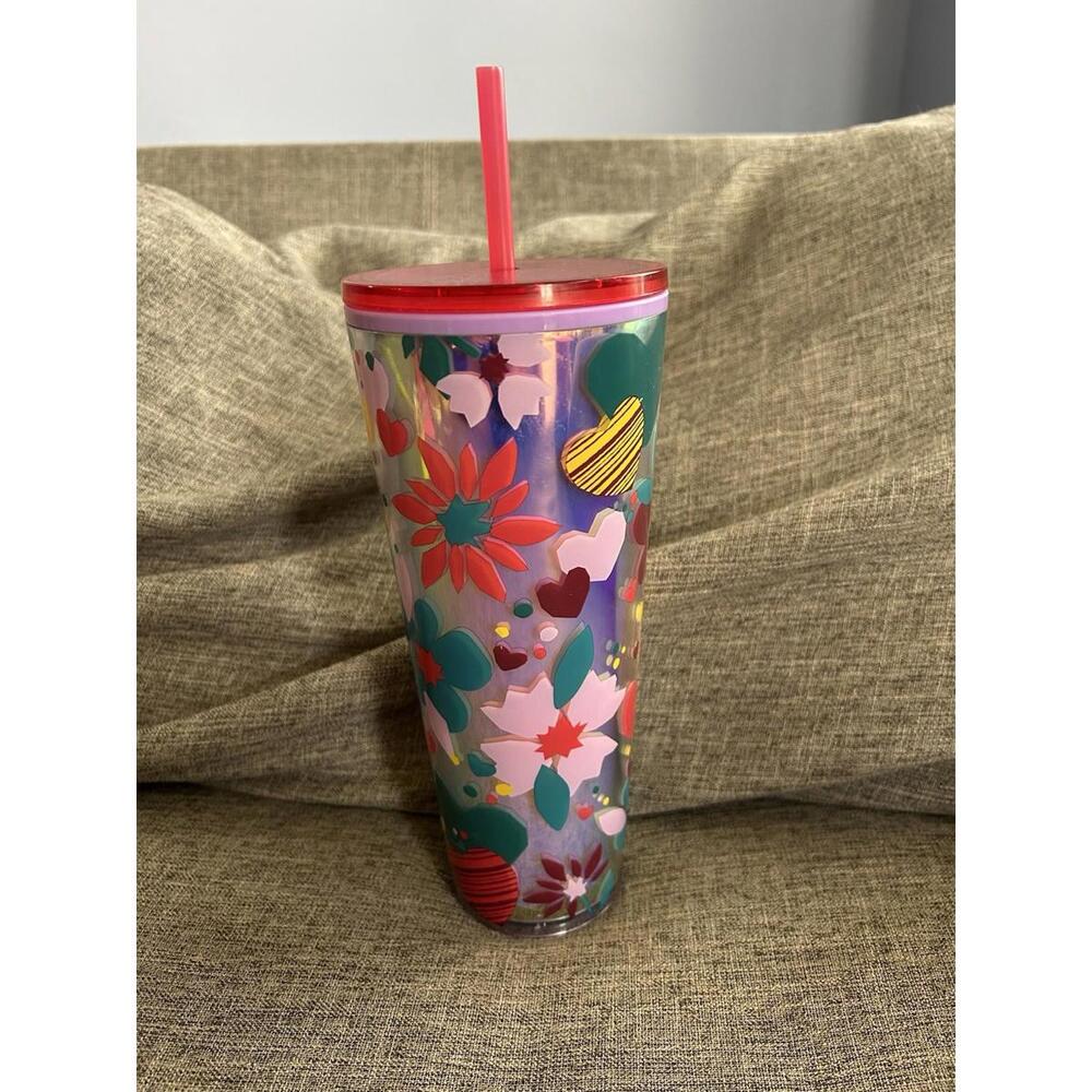 Starbucks 2023 Valentine's Day Love Confetti 24 Oz Venti Cold Cup Tumbler - Picture 2 of 7